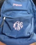 blue book bag